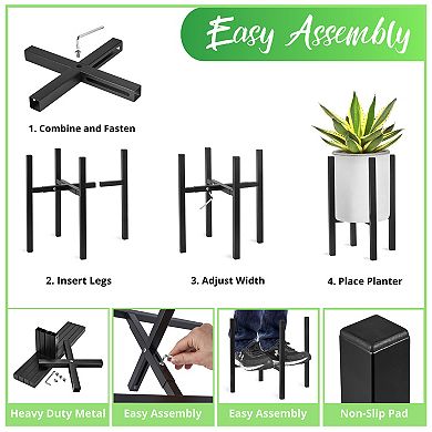 Sorbus Adjustable Metal Plant Stand - for Modern Home Decor, Houseplants