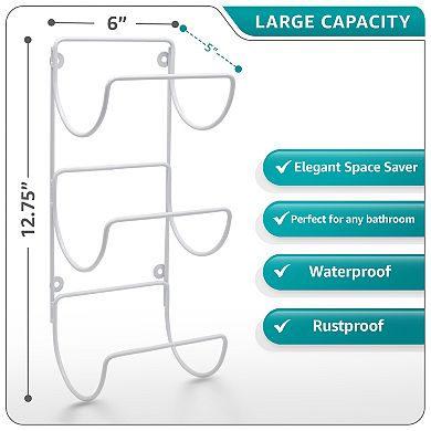 Sorbus 4 Pack Wall-Mount Towel Rack - Great for Organizing (Holds 12)