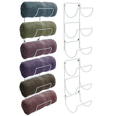 Sorbus 4 Pack Wall-Mount Towel Rack - Great for Organizing (Holds 12)