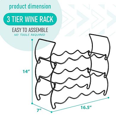 Sorbus 3-Tier Stackable Wine Rack - Perfect for Bar, Wine Cellar, Cabinet, Pantry, etc (Hold 12)