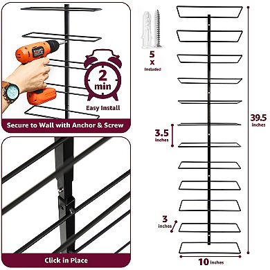 Sorbus Wine Rack Wall Mounted - for Wine Bottles, Liquor, Champagne (Holds 12 Bottle Each)