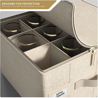 Sorbus Stemware Storage Case - with Hard Shell, Dividers and Handle - Holds 12