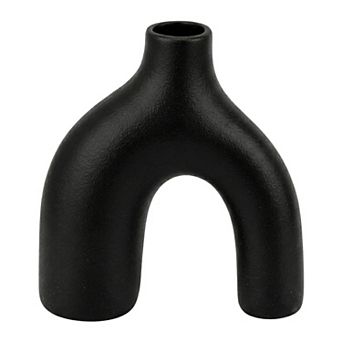 Large Ceramic Square Vase Modern Geometric Flower Vase with Wide Mouth Matte 5.8"Lx5.8"Wx6.6"H
