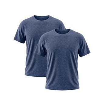 2 Packs Men's Crew Neck T-Shirt Short Sleeve Stretch Casual Lightweight Tee Shirts