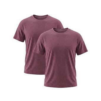 2 Packs Men's Crew Neck T-Shirt Short Sleeve Stretch Casual Lightweight Tee Shirts