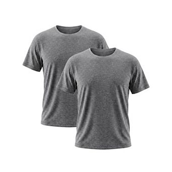 2 Packs Men's Crew Neck T-Shirt Short Sleeve Stretch Casual Lightweight Tee Shirts