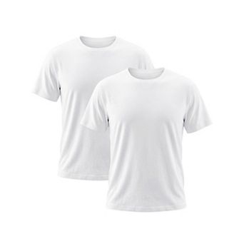 2 Packs Men's Crew Neck T-Shirt Short Sleeve Stretch Casual Lightweight Tee Shirts