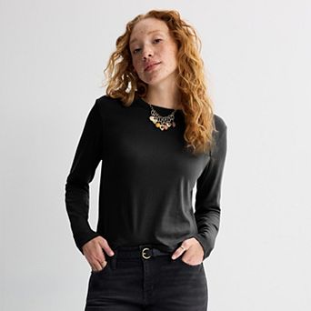 Juniors' SO® Long Sleeve Perfect Tee