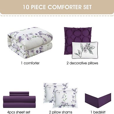 Nanshing Quinton 10-Piece Floral Comforter Set
