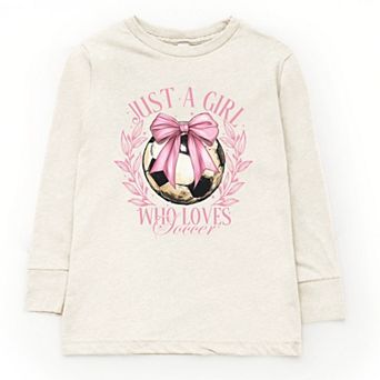 The Juniper Shop Just A Girl Who Loves Soccer Coquette Youth Long Sleeve Tee
