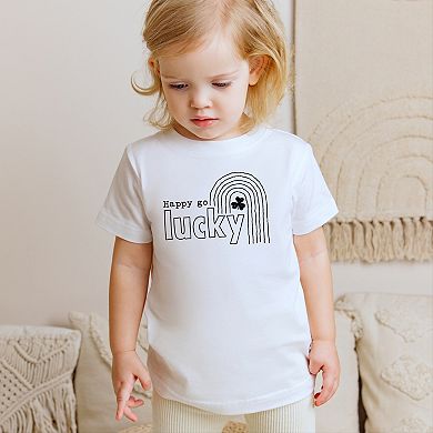 The Juniper Shop Happy Go Lucky Shamrock Toddler Short Sleeve Tee