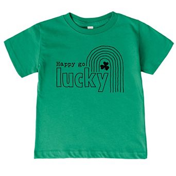 The Juniper Shop Happy Go Lucky Shamrock Toddler Short Sleeve Tee