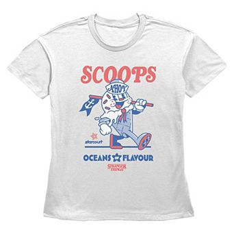 Women's Stranger Things Scoops Ahoy Oceans of Flavor Graphic Tee