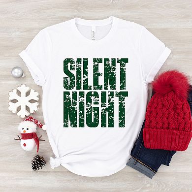 Silent Night Block Distressed - Youth Short Sleeve Graphic T-Shirt
