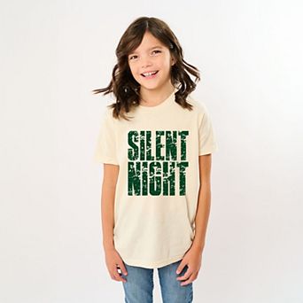 Silent Night Block Distressed - Youth Short Sleeve Graphic T-Shirt