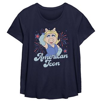 Plus Size Disney's The Muppets Miss Piggy American Icon Flowy Graphic Tee
