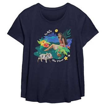 Plus Size Disney's Moana Go With The Flow Flowy Graphic Tee