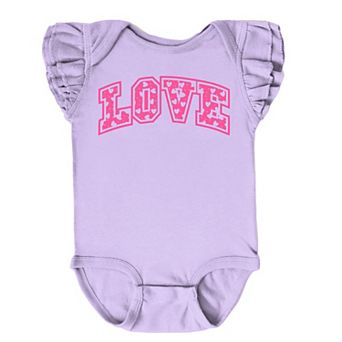 Love Varsity Hearts - Baby Flutter Sleeve Bodysuit