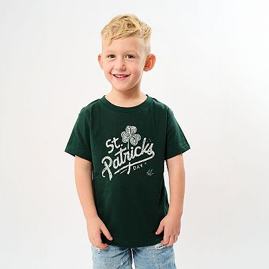 St. Patrick's Day Clover Cursive - Youth Short Sleeve Graphic T-Shirt