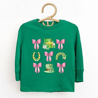 Leprechaun Chart Coquette - Toddler Long Sleeve Graphic Tee