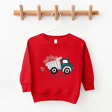 SmileyWorld Dump Truck Hearts - Toddler Graphic Sweatshirt