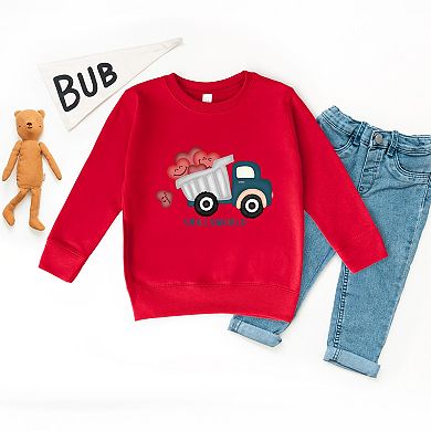 SmileyWorld Dump Truck Hearts - Toddler Graphic Sweatshirt