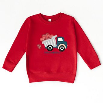 SmileyWorld Dump Truck Hearts - Toddler Graphic Sweatshirt