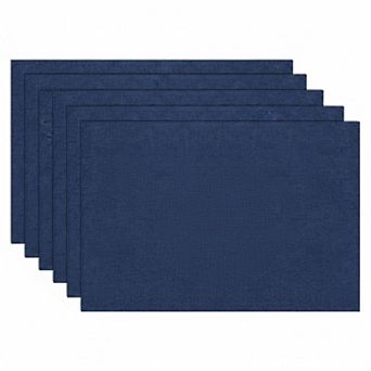 Set of 6 Cotton Linen Placemats Double Layer Durable Heat Resistant Machine Washable