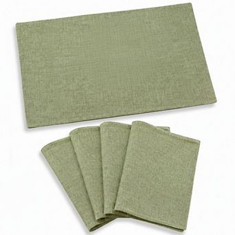 Set of 4 Washable Linen Textured Placemats Heat Resistant Scratch Protective Dining Table Mats