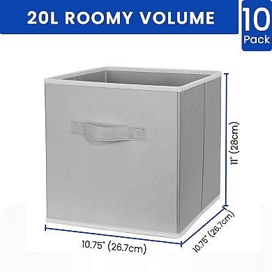 Fabric Collapsible Storage Cubes Sturdy Dual Handles Multi Use Organization Bins