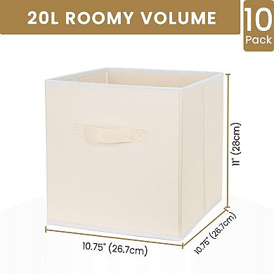 Fabric Collapsible Storage Cubes Sturdy Dual Handles Multi Use Organization Bins