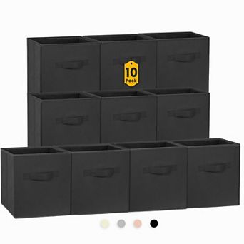 Fabric Collapsible Storage Cubes Sturdy Dual Handles Multi Use Organization Bins