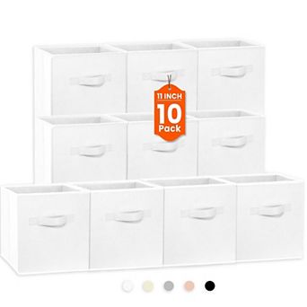 Fabric Collapsible Storage Cubes Sturdy Dual Handles Multi Use Organization Bins