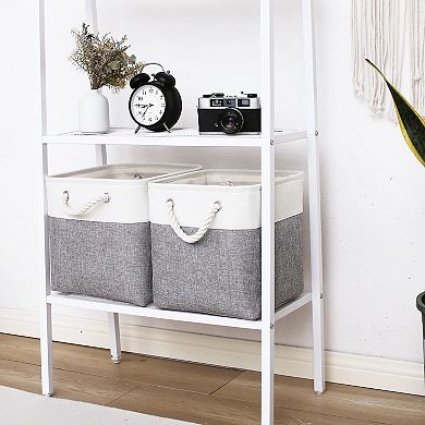 6 Pack Collapsible Fabric Storage Bins With Ropes Home Closet Organizer
