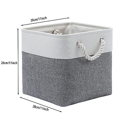 6 Pack Collapsible Fabric Storage Bins With Ropes Home Closet Organizer