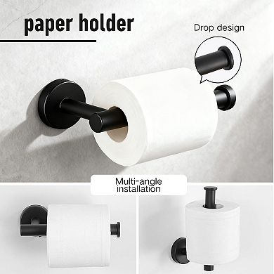 5 Piece Bathroom Hardware Set Wall Mounted Towel Bar Rack Organizer