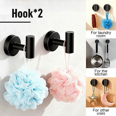 5 Piece Bathroom Hardware Set Wall Mounted Towel Bar Rack Organizer