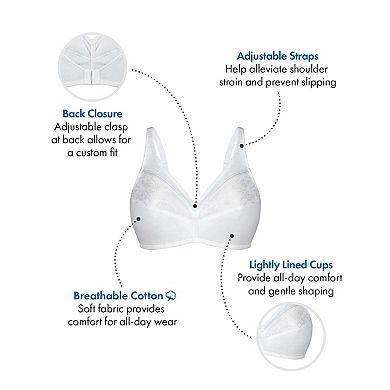 Bestform Floral Trim Wireless Cotton Bra with Lightly-Lined Cups 5006233