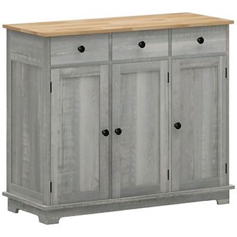 3-Drawer Sideboard with Adjustable Shelf, Metal Slides, and Top Storage Surface