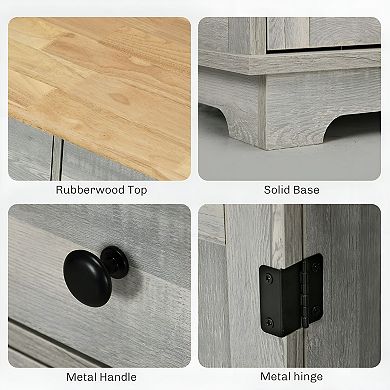 3-Drawer Sideboard with Adjustable Shelf, Metal Slides, and Top Storage Surface