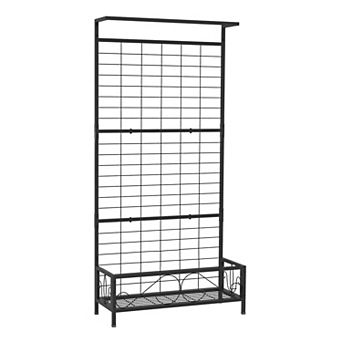 Outdoor Plant Stand with Trellis Multi Level Steel Plant Rack for Patio Balcony Flowers