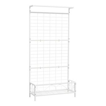 Outdoor Plant Stand with Trellis Multi Level Steel Plant Rack for Patio Balcony Flowers
