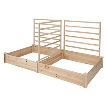 Raised Garden Bed with 3 Climbing Trellises for Vegetables, Herbs, Flowers