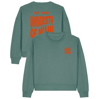 Women's Uscape Apparel Green Miami Hurricanes Cloud Sweatshirt