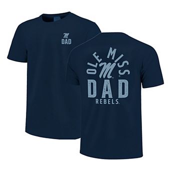 Men's Navy Ole Miss Rebels Father's Day Mascot Overlay T-Shirt
