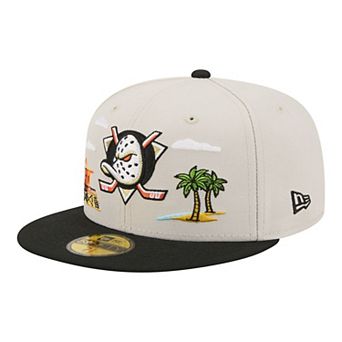 Men's New Era Tan/Black Anaheim Ducks Localized City Icon 59FIFTY Fitted Hat