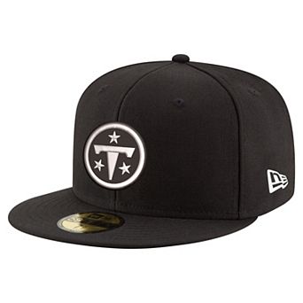 Men's New Era Black Tennessee Titans Black & White 59FIFTY Fitted Hat