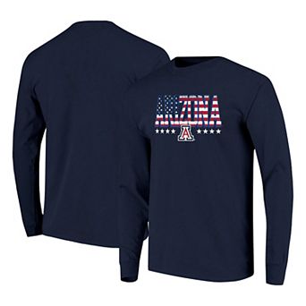 Men's Navy Arizona Wildcats Tall Type Flag Long Sleeve T-Shirt