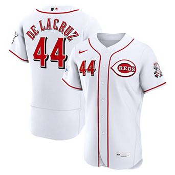 Men's Nike Elly De La Cruz White Cincinnati Reds Home Authentic Sponsor Patch Jersey