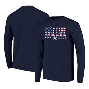 Men's Navy Notre Dame Fighting Irish Tall Type Flag Long Sleeve T-Shirt